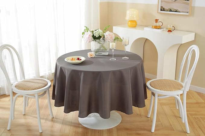 5 Pack Round Tablecloth 70 Inch Charcoal Tablecloth, Polyester Fabric Washable Table Cloth for Home, Party, Wedding or Restaurant Use.