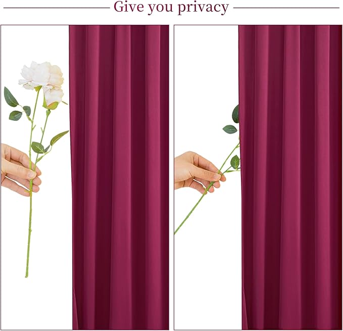 10ft x 10ft Burgundy Backdrop Curtain for Parties Wedding Maroon Wrinkle Free Backdrop Drapes Panels for Birthday Party Bridal Shower Photo Photography Polyester Fabric Background Decoration
