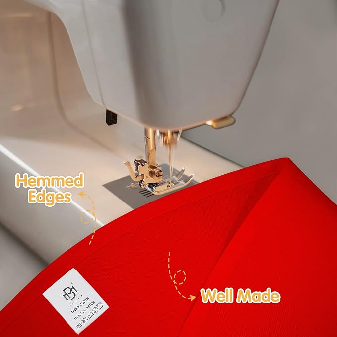 BRILLMAX 6 Pack Red Round Tablecloths 90 Inch for 60” Tables - 150 GSM Polyester Fabric, 15" Standard Drop, Water, Stain & Wrinkle Resistant Cloth Cover for Wedding Reception Banquet Dining Party