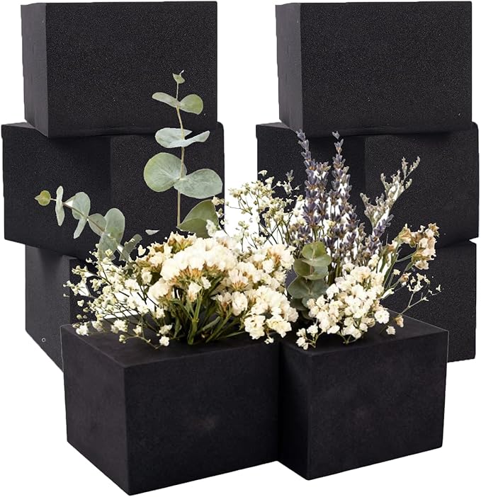 Reusable Floral Foam Blocks for Artificial Flower Arrangements, Weather Resistant, 8 Pieces, 4x4x3 Inch, for Outdoor Wedding Home Decor (8, 4 x 4 x 3'')