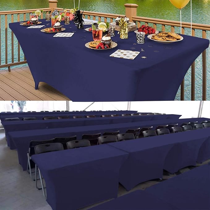 RELIANCER 1 Pack Stretch Spandex Table Covers for Rectangular Tables,4FT Elastic Fitted Tablecloth,Universal Rectangular Table Cloth Protector for Outdoor Party,Wedding,Bar,Birthday,Banquet,Events