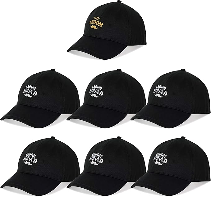Party Gifts & Beyond Groomsman Baseball Hat 7 Packs Groomsmen Gifts Trucker Hats Team Groom Men's Hat for Bachelor Party