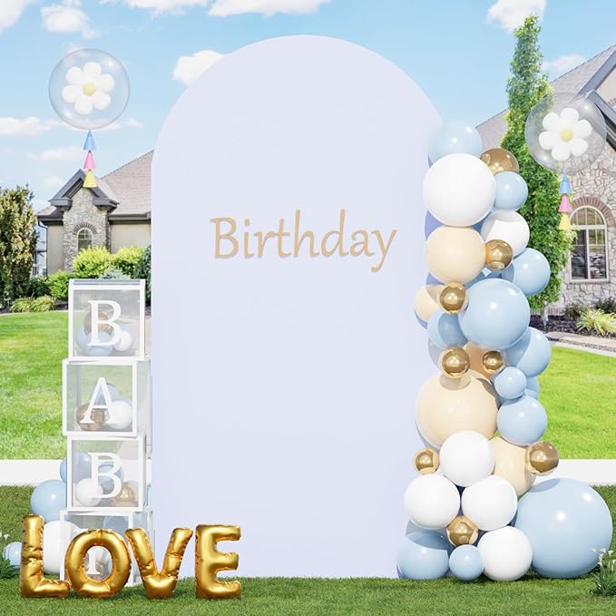 FOTSHARER White Arch Cover Wedding Arch Cover 3.3x6.6FT Spandex Arch Backdrop Cover for Arch Stand Round Top Chiara Arch Fabric Cover Balloon Arch Frame Covers for Garden Party Decoration Supply