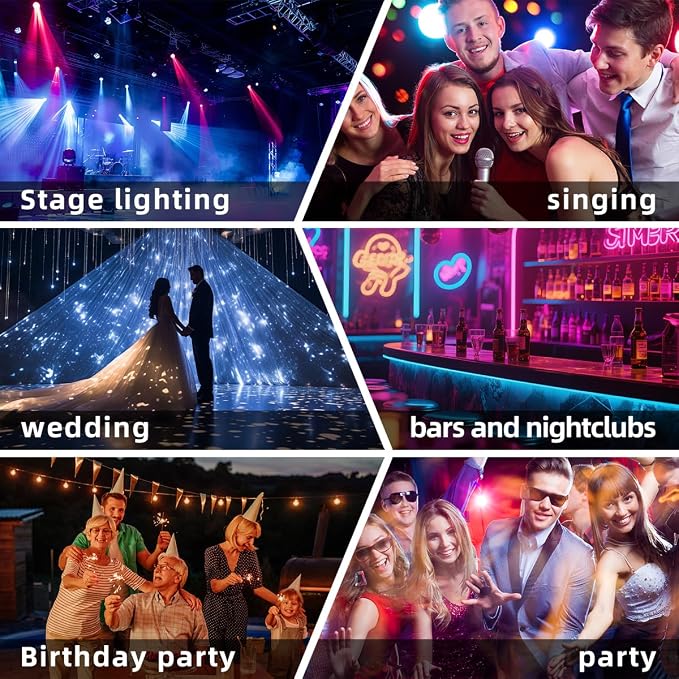 36LED Par Lights DJ Stage Light Corded RGB with Sound Activated Control Uplighting for Wedding Party Club Christmas Stage Lighting Apparatus, 3-Packs(DJ - Light)