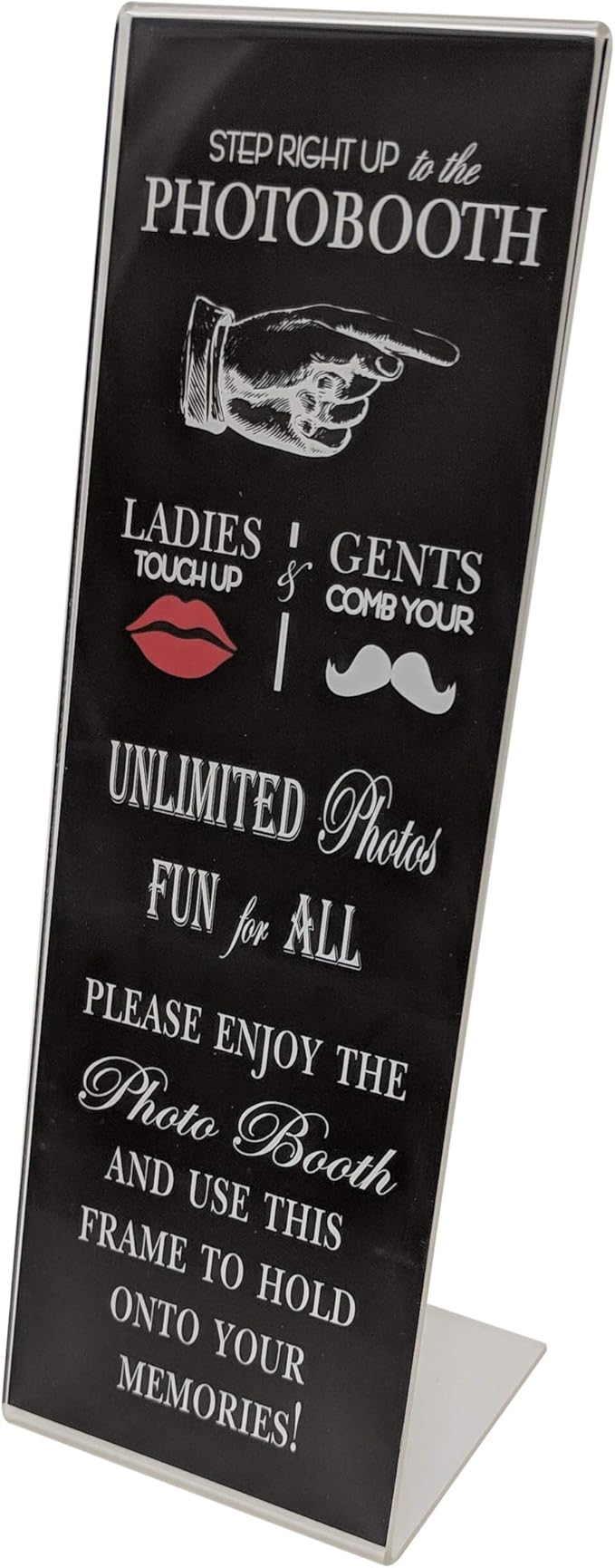 Photo Booth Nook | 2x6 Slanted Photo Booth Frames (100 Count) | Crystal Clear Acrylic Photo Booth Picture Frame with Black Inserts | Bulk