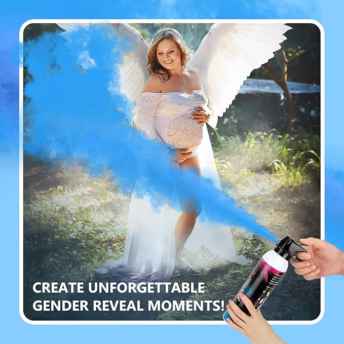 Gender Reveal Fire Extinguisher 2 Packs, Gender Reveal Ideas, Baby Girl Reveal Party Ideas 100% Biodegragable for Gender Reveal Decorations（Blue）