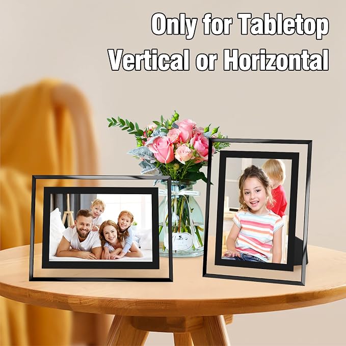 HIKWADERY 4x6 Picture Frames Black - Set of 2, HD Real Glass 4 by 6 Photo Frame for Tabletop Display, Wedding Birthday Mothers Day Gifts (4 x 6, Black)
