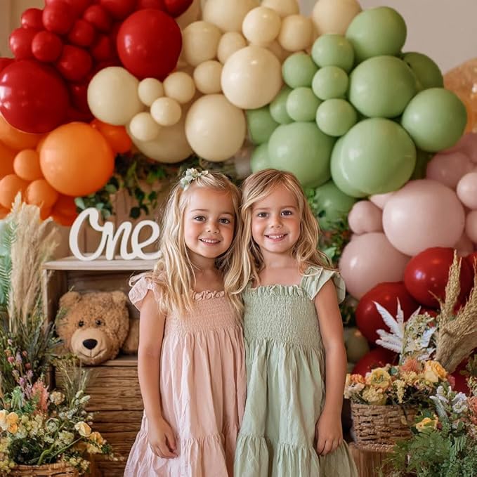 Sage Green Orange Red Balloons Double Stuffed Fall Balloon Burnt Orange Pink Balloons Burgundy Sand White Balloon for Birthday Baby Shower Wedding Bridal Shower Party Decorations