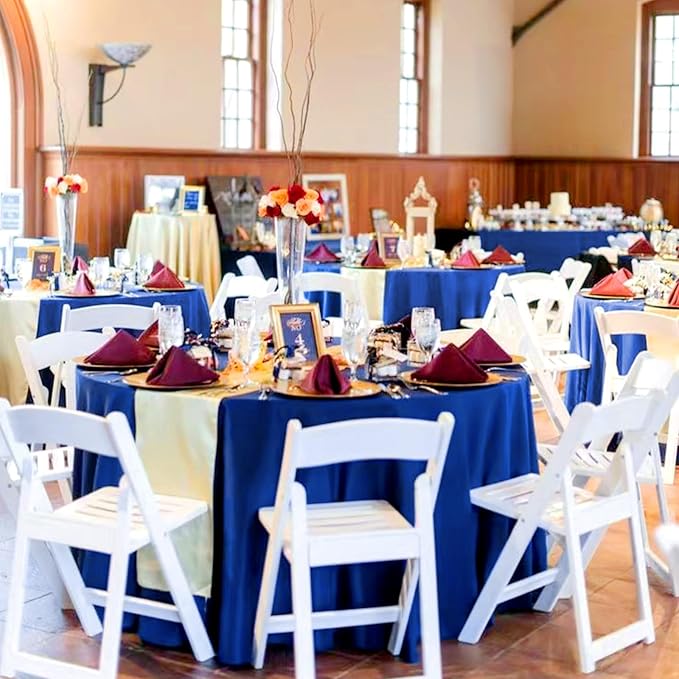 Pesonlook 12 Pack Round Tablecloth 90inch-Royal Blue Washable Fabric Polyester Round Table Cloths for Wedding/Party/Banquet/Dining/Buffet Table