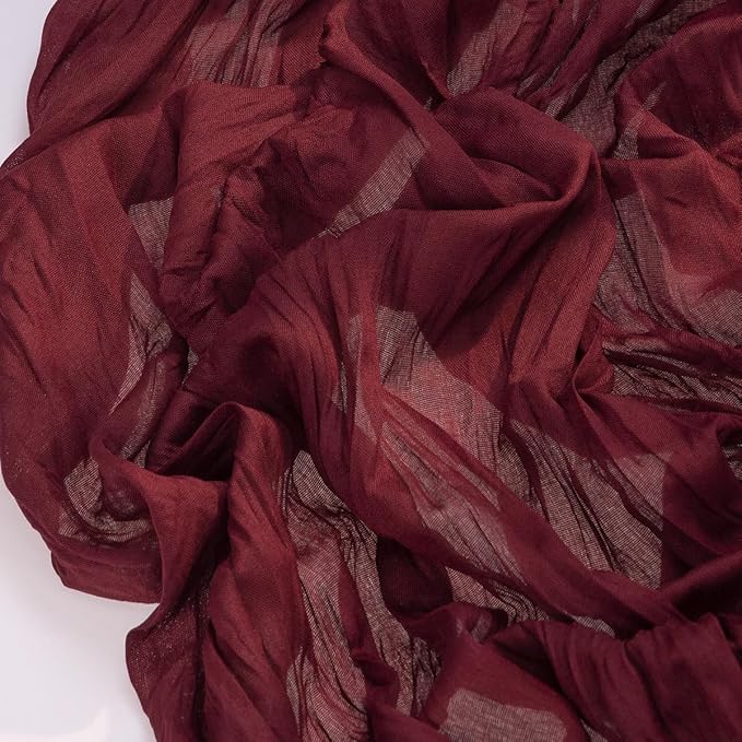 Socomi 3pcs Burgundy Red Summer Cheesecloth Table Runner Boho Rustic Gauze 120 inch 10FT Cheese Cloth Sheer Runner for Wedding Party Baby Shower Birthday Home Decor Holiday Decorations