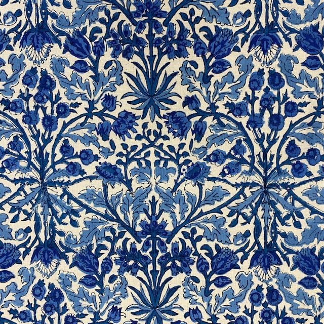 Ridhi Dark Royal Blue Hand Block Print Cotton Rectangle Tablecloth 190" x 72" inches Reusable Table Cover Decorative Everyday Use for Dining Room, Farmhouse, Home Gift for Spring, Mother's Day