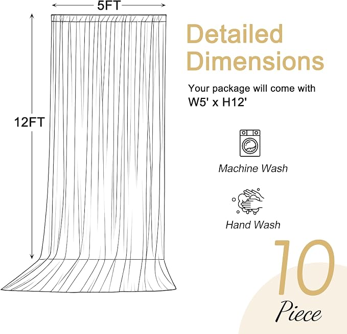 50x12ft Navy Blue Backdrop Curtains for Parties Wrinkle Free Fabric Backdrop Curtain Birthday Photo Drapes Backdrop for Wedding Baby Shower Bridal Photo Shoot Photography Back Drop 10 Panels 5x12FT