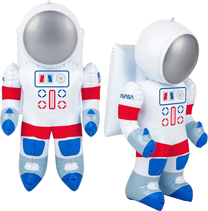 ArtCreativity 2 Pack 22” Inflatable Astronaut Balloon with Hanging Tag, Astronaut Party Decorations for Outer Space Events, Party Inflates for Christmas, Birthday and Science Kids Fun Accessories