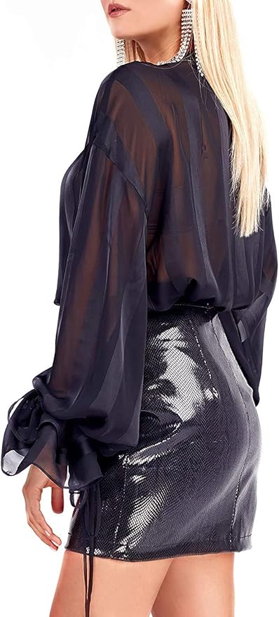 New Star Fabrics Chiffon Fabric, Continuous 60" Wide (30ft) Sheer Material, 100% Soft Polyester, Ideal for Wedding, Party, Event Decor, Draping, and Dresses (Black, 3 Yards)