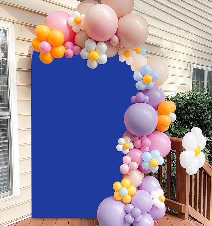 7.2FT Arch Backdrop Cover Royal Blue Spandex Arch Cover Chiara Round Top Arch Cover Backdrop Fabric for Wedding Ceremony Metal Arch Backdrop Stand Cover for Birthday Baby Shower Decorative Supply