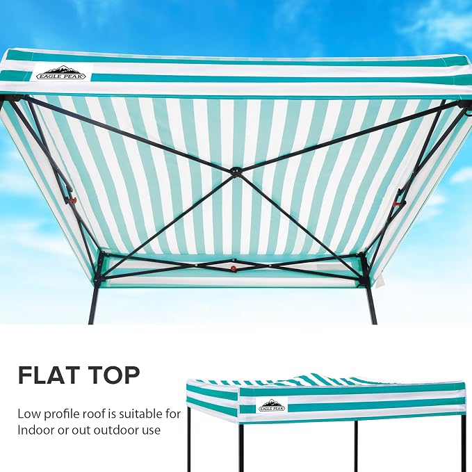 EAGLE PEAK 4x4 Pop Up Changing Tent, Flat Top Changing Room, White/Light Blue