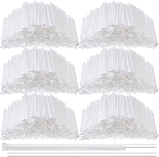 Hoolerry 1500 Pcs Plastic Straws Disposable Individually Wrapped Drinking Straight Long Straws, 0.24" Wide, for Hot and Cold Beverages (10.25 Inch)