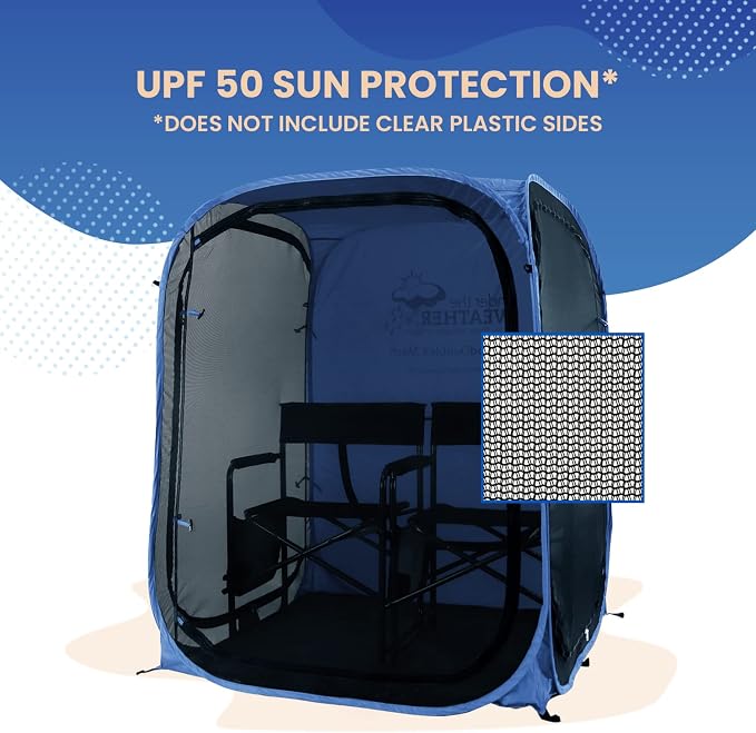 Under the Weather WeatherPod Tank MyPod™ Mesh 1-2 Person Pop-Up Screen Tent Pod - The Original Shark Tank - Keeps Out Bugs, Mosquitos with UPF 50 Sun Protection