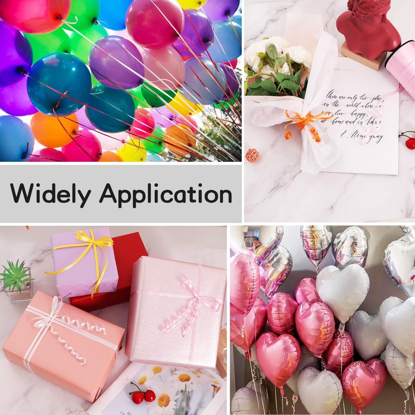 BEISHIDA 500 Yards Matte Red Curling Ribbon Balloon String Crimped Ribbons for Gift Wrapping Ribbon for Birthday Halloween Party Decoration Festival Art Craft Christmas Gift Wraps