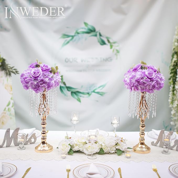 Purple Flowers Balls for Centerpieces: 10 PCS 11.8" Diam Flower Centerpieces for Tables in Wedding Reception Decorations Arrangement for Party Celebration Planners