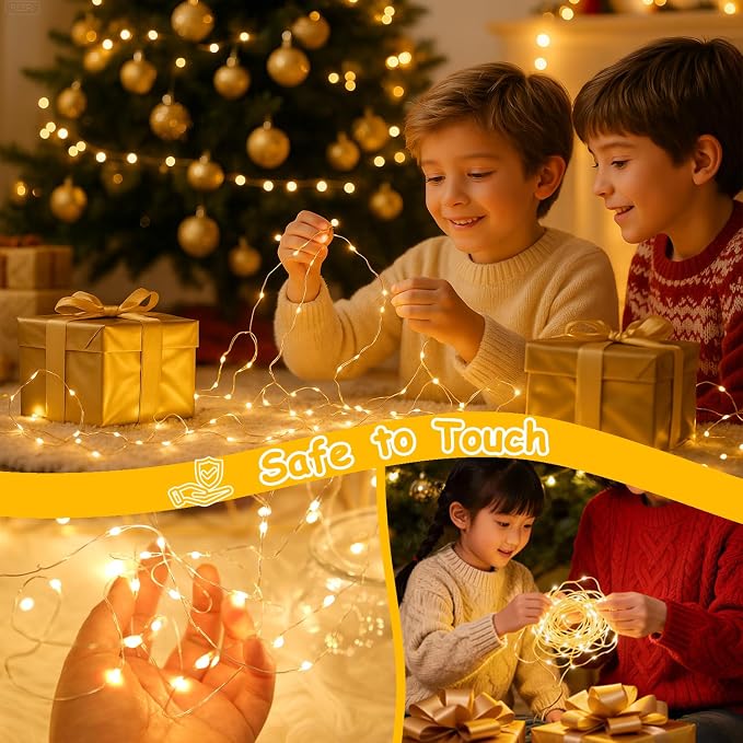 300LED Fairy Lights Twinkle String Light Plug in，99ft Bendable Silver Copper Wire Firefly Lights, 12Modes with Timer Remote，Warm White Decor for Indoor Outdoor Room Wedding Party Christmas