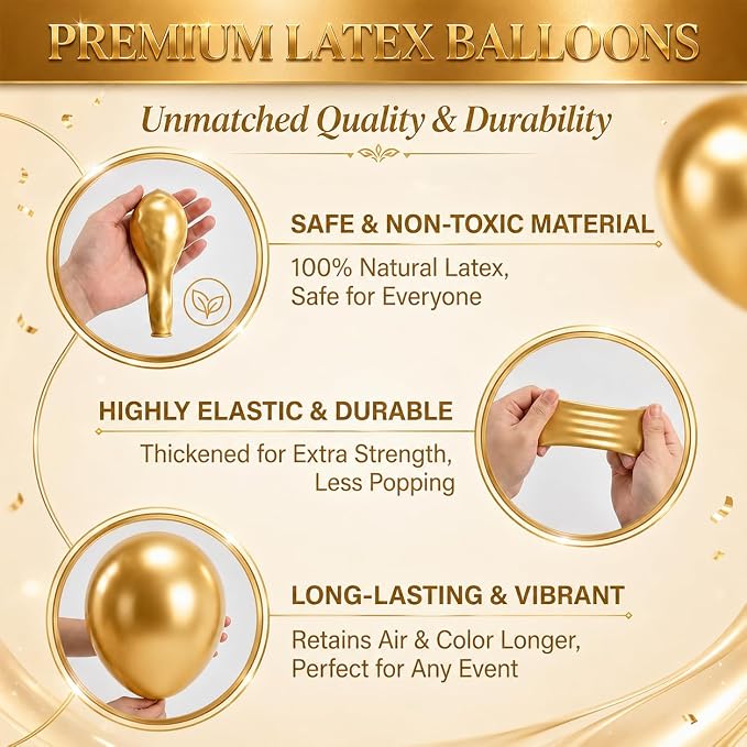 Balloon Column Kit Set of 2 With Balloons Included - with Base, and Pole,Balloon Tower Backdrop Decoration for Wedding, Baby Shower, Birthday Party, or Bachelorette Parties (Black Champagne Gold)