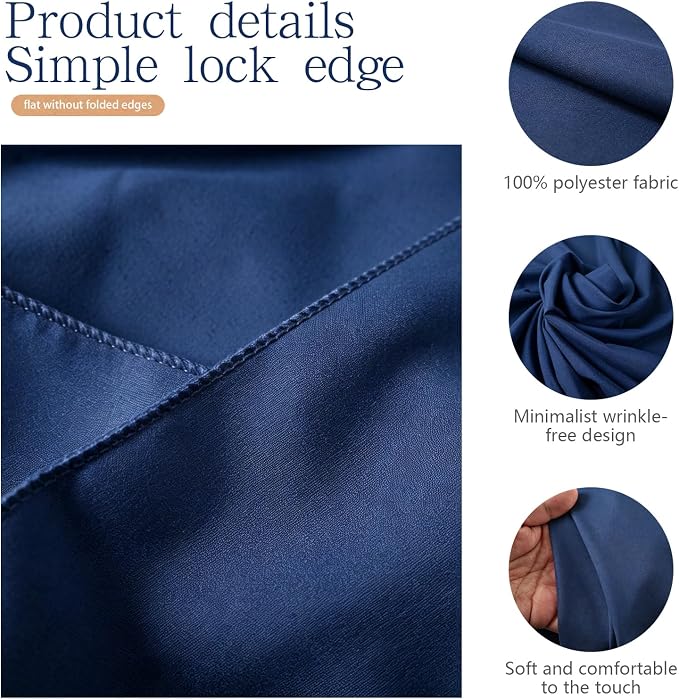 WIGENIUS 10 Pack Blue Table Cloth Rectangle Tablecloths 60X102 Inch,Polyester Table Cloth for 6 Foot Rectangle Tables,Wrinkle Resistant Washable Fabric Table Covers for Party,Wedding Banquet
