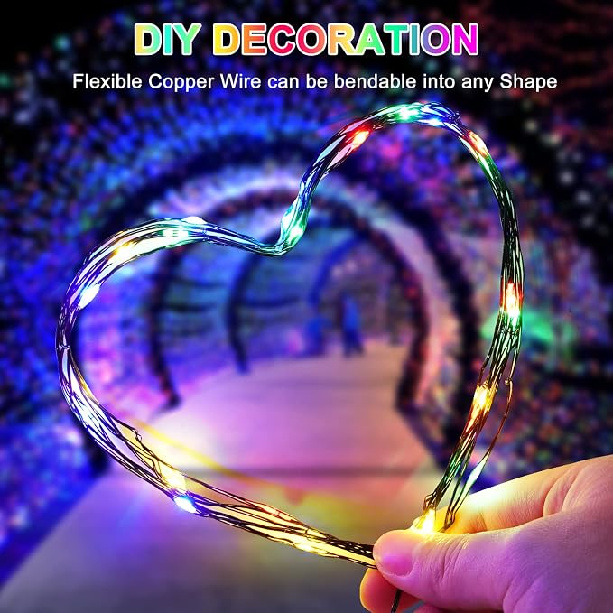 Decute 500LED Christmas Tree Lights Fairy String Light 164FT Green Copper Wire Warm White and Multicolor Dimmable with Remote, UL Cerficated Twinkle Light for Party Wedding Indoor Outdoor Decor