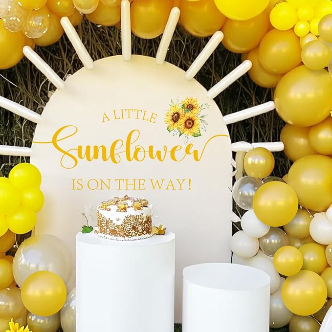 A Little Sunflower Is On The Way Baby Shower - A Little Sunflower Is On The Way Decal, Flower Sign for Balloons Arch Backdrop, First Birthday Decorations for Girl, 1st Party Banner Supplies for Girl