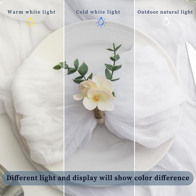 100 Pack White Cheesecloth Napkins Washable 21x21 Inches White Cloth Napkins Set of 100 Dinner Table Napkins for Wedding Cotton Gauze Bridal Baby Shower Rustic Boho Summer Party Table Decor