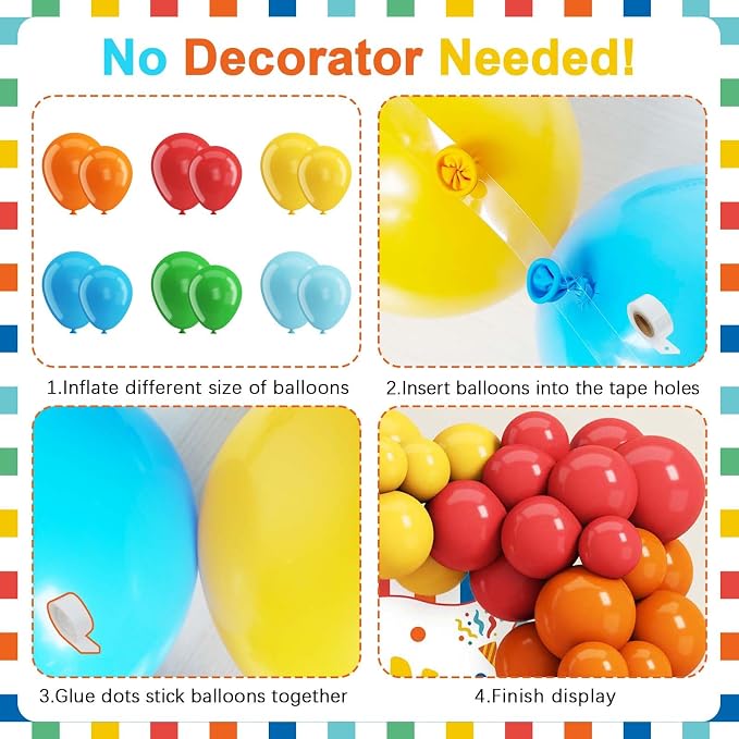Fun to be One Birthday Decorations Balloon Kit, 127Pcs Its Fun to be One Birthday Tablecloth, Backdrop, 1st Birthday Month Banner, High Chair Banner, ONE Box, Balloon Arch, Crown, Cake Toppers