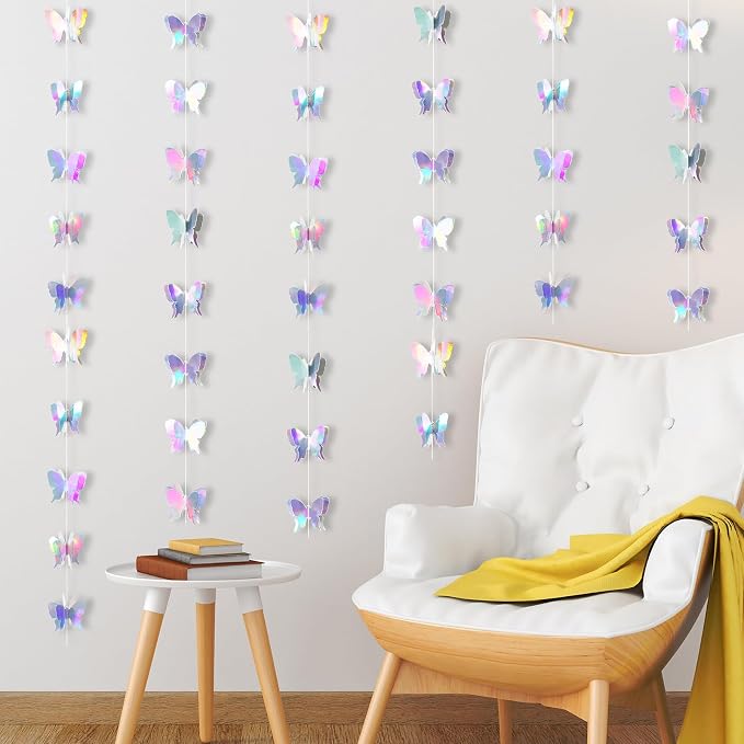 Zonon 20 Pieces 3D Butterfly Hanging Garlands Decoration Butterfly Paper Party Streamers Backdrop for Wedding Birthday Fairly Baby Shower Holiday Party Decorations (2.8 x 2.4 Inches)