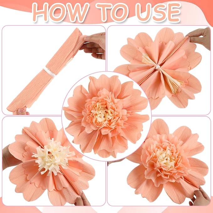SUNBEAUTY Giant Paper Flowers Large Hanging Butterfly Decorations 10‘’ 17‘’ 3D Paper Butterfly Pastel Tissue Paper Flower Decorations for Girls Women Birthday Spring Garden Garden Wedding Party Decor