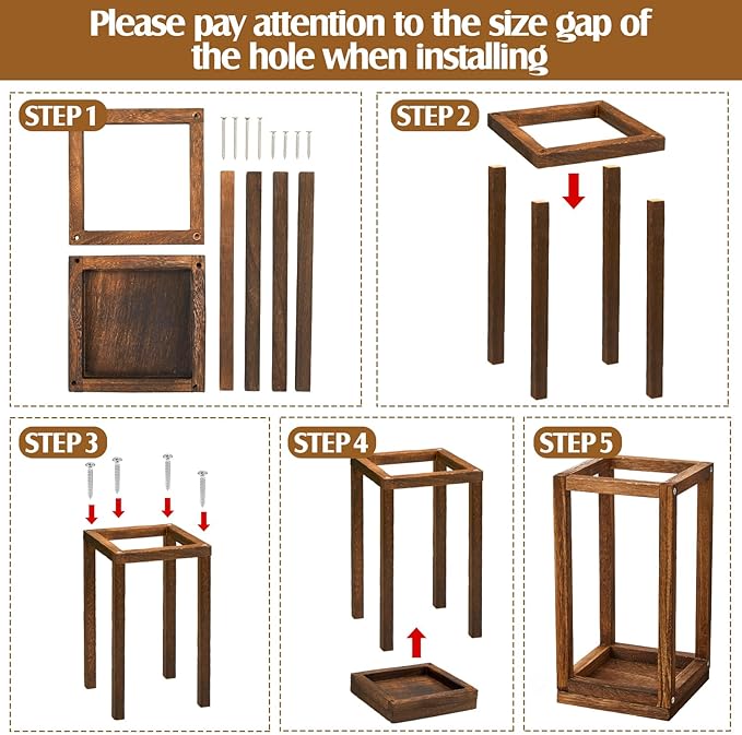 Sabary 10 Sets/ 20 Pcs Wooden Lantern Candle Holders with Candles for Wedding Decoration Vintage Table Centerpiece Farmhouse Rustic Candle Lantern for Indoor Fireplace Dining Party Decor (Caramel)