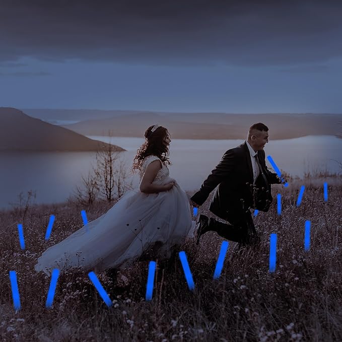 60Pack LED Glow Foam Sticks Bulk,Light Up Glow Sticks with 3 Flashing Modes,Blue Glow Wands Party Pack,Glow In The Dark Party Supplies for Valentines Day,July 4th, Wedding,Birthday,Concert