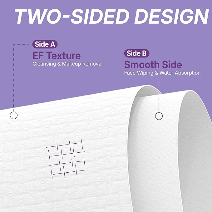 Disposable Face Towels (200 Count) – XL 10"x12" Ultra Thick Facial Cleansing Cloths – Soft Biodegradable Dry Wipes for Sensitive Skin – Lint-Free Makeup Remover Towelettes for Daily Skincare