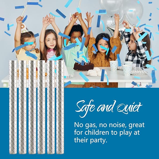 BATTIFE It's a Boy, 30Pack Gender Reveal Confetti Wands, Tissue Paper Confetti Flick Flutter Sticks for Baby Boy Born Shower Party Decorations Supplies, Shoot Poppers, 14inch Blue
