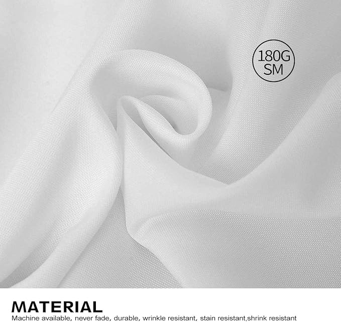 Surmente 5 Pack White Rectangle Tablecloth 90 x 156-inch Rectangular Polyester Table Cloth for Weddings, Banquets, or Restaurants