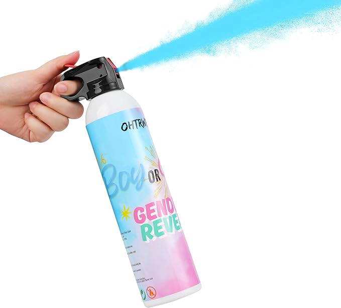 Gender Reveal Fire Extinguisher Color Blasters: 2 Pcs Blue Blaster Only for Baby Boy with Pink Smoke, Confetti Power Cannon for Gender Reveal Party