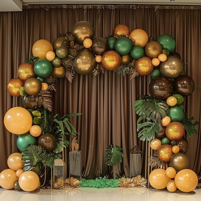 10ft x 10ft Wrinkle Free Brown Backdrop Curtains for Parties, Polyester Photo Backdrop Drapes 2 Panels 5x10ft for Wedding Birthday Party Photography Background Photoshoot