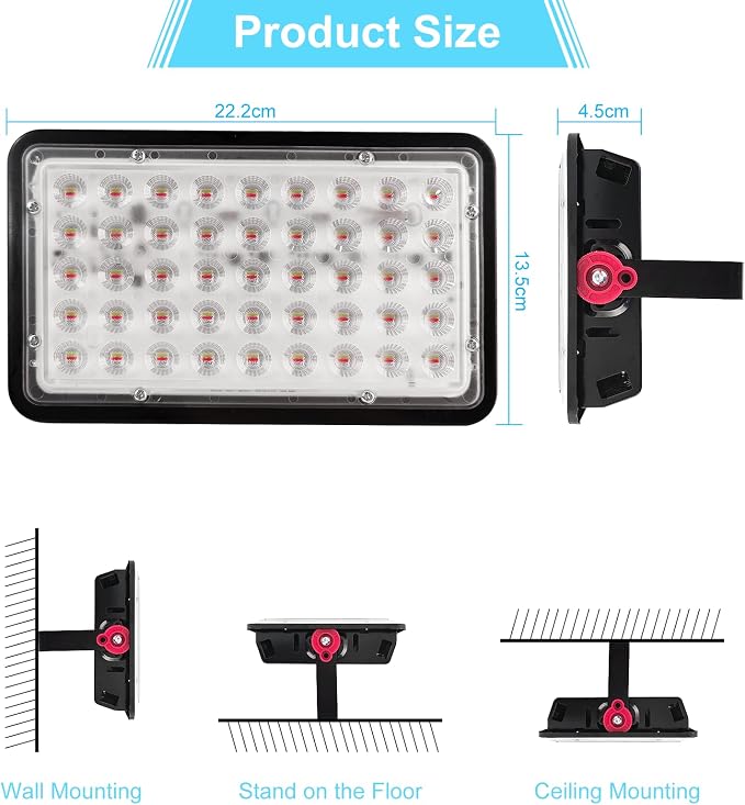 2 Pack 100W RGB Flood Light, RGB Color Changing Floodlight, Smart RGB Floodlight with Remote Control, for Club, Wedding, Poster, Stage Lighting, Birthday Party, KTV, Halloween, Christmas