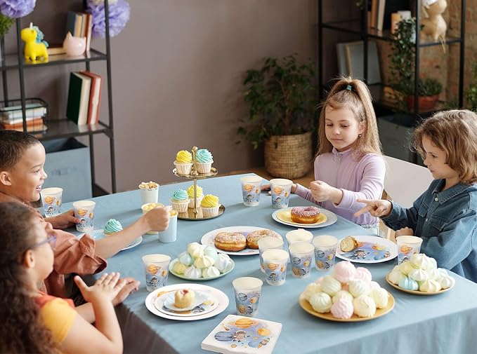 Space Themed Birthday Party Decorations Outer Space Paper Plates Napkins Cups Party Supplies Planets Astronaut First Trip Around The Sun Tableware Set for 25 Guests