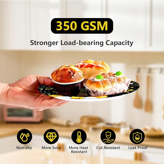 168Pcs Happy Workiversary Party supplies for Men Women, Serves 24 | Black Gold Happy Work Anniversary Plates and Napkins Cups Tableware Set for Worker Employee Appreciate Office Decorations