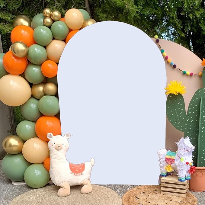 White Arch Backdrop Cover 4x7.2FT Large Spandex Arched Cover Backdrop Fabric for Baby Shower Wedding Arch Covers for Metal Back Stand Round Top Spandex Fitted Arches Cover for Graduation Events Decor