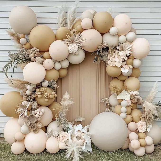 White Sand Balloon Double Stuffed Cream Off White Balloons Different Sizes Light Grey Latex Balloon Garland Pastel Balloons Arch Kit For Neutral Baby Shower Bridal Wedding Birthday Party Decor