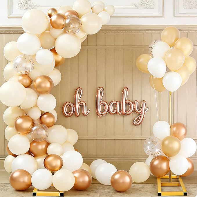 2-in-1 Dual-use Square Balloon Arch Stand Metal Wedding Backdrop Stand Party Birthday Bridal Baby Shower Flower and Floral Arch for Ceremony 6.6FT (Gold)