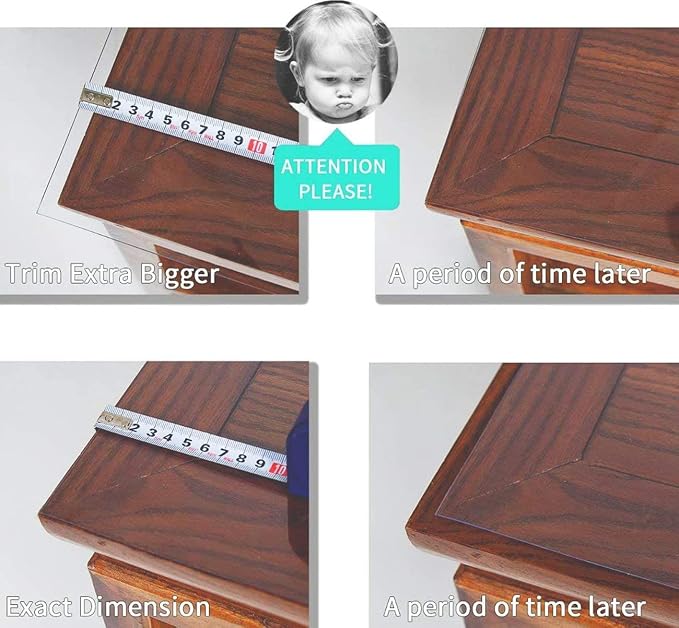 Clear Table Cover Protector 48 x 60 Inch, 1.5mm Thick Plastic Desk Protector Mat, Rectangular Waterproof PVC Placemats, Transparent Mat for Kitchen, Dresser, Writing Desk, Dining Room Table