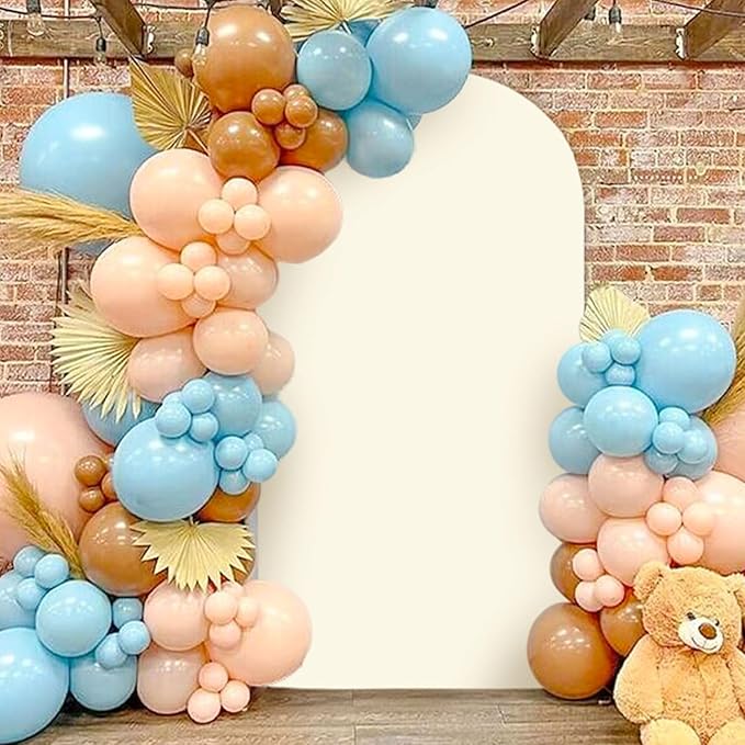 MODFUNS Ivory Arch Cover 3.3x6.6ft Spandex Arch Backdrop Covers Fitted Arched Stand Cover Vintage Arched Covers Stretchy Backdrop for Wedding Ceremony Baby Shower Party Decoration