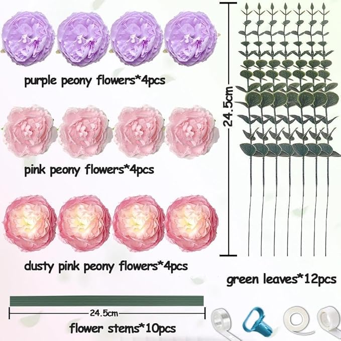 Pastel Green Pink Balloon Arch Double Stuffed Pink Dusty Green Mauve Peach Blush Balloon Garland Kit Artificial Flower Leaves for Baby Shower Wedding Birthday Floral Princess Easter Tea Party Decor