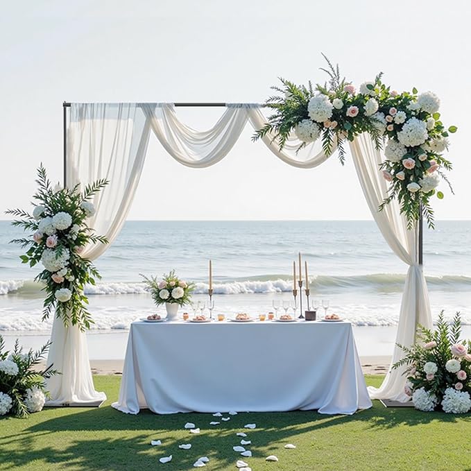 EMART Backdrop Stand,10x8.5ft(WxH) Adjustable Photo Background Stand with Upgrade Rod,Heavy Duty Flat Base,Metal Pipe and Drape Frame for Wedding,Birthday Party,Decorations,Photography Studio